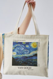 Zoozie Bags Bolso de Lona Crema con Diseño Estampado